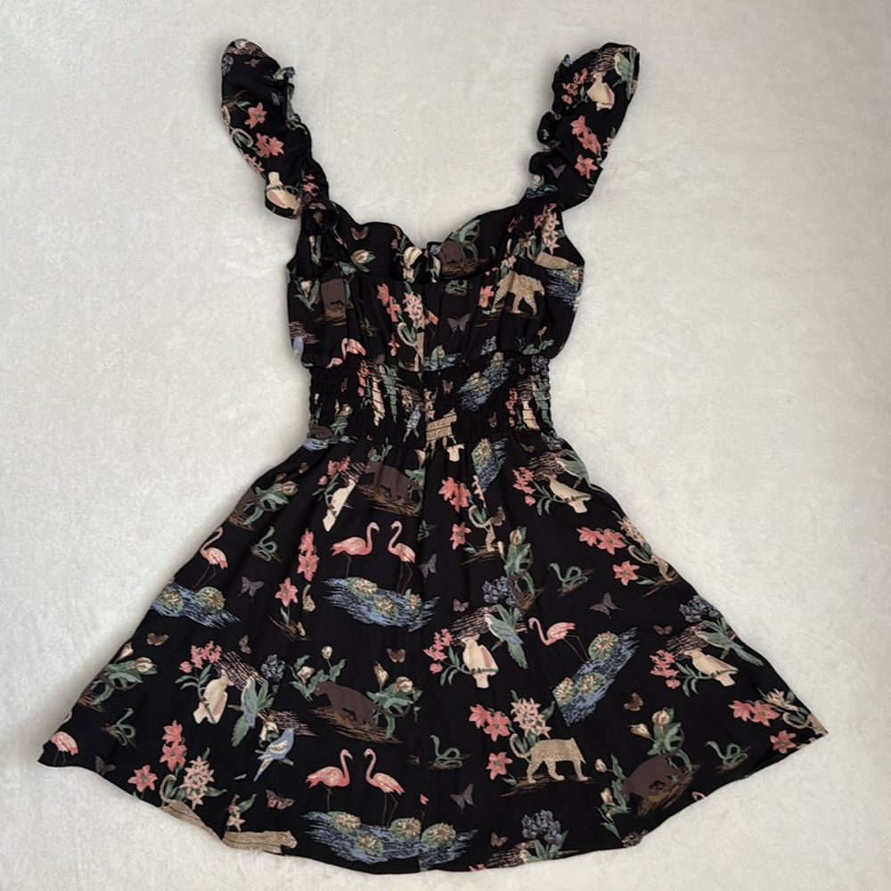 Reformation | Emmaline Mini Dress Brasilia Animal Print Sundress Black (2) - Picture 10 of 16